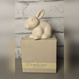 Bambino by Juliana Bunny Money Bank Neutral Ceramic w Box